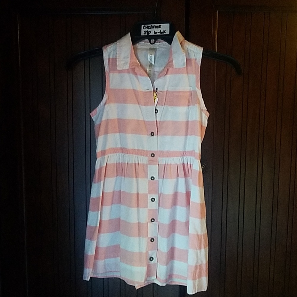 *Like New* Size 6-6x Pink/White dress by Cherokee